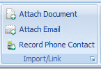 5. Import/Link documents toolbar