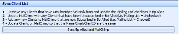 5. Sync Bp Allied and MailChimp