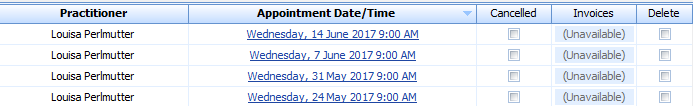 1. Appointment List